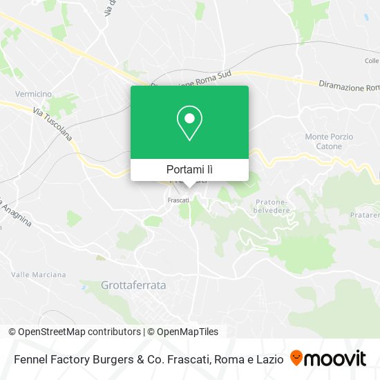 Mappa Fennel Factory Burgers & Co. Frascati