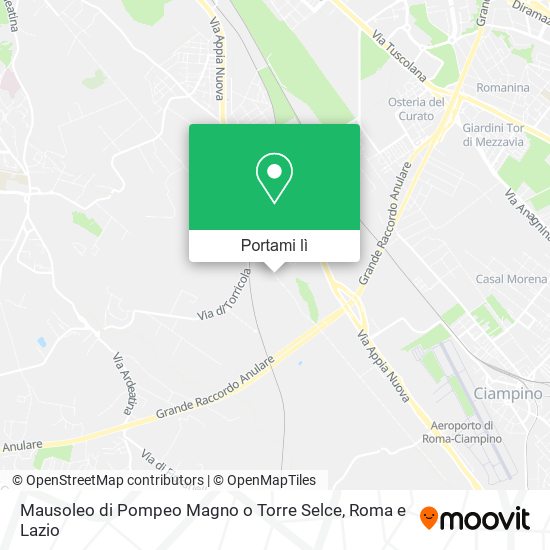 Mappa Mausoleo di Pompeo Magno o Torre Selce