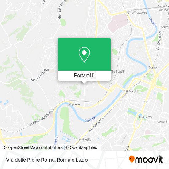 Mappa Via delle Piche Roma