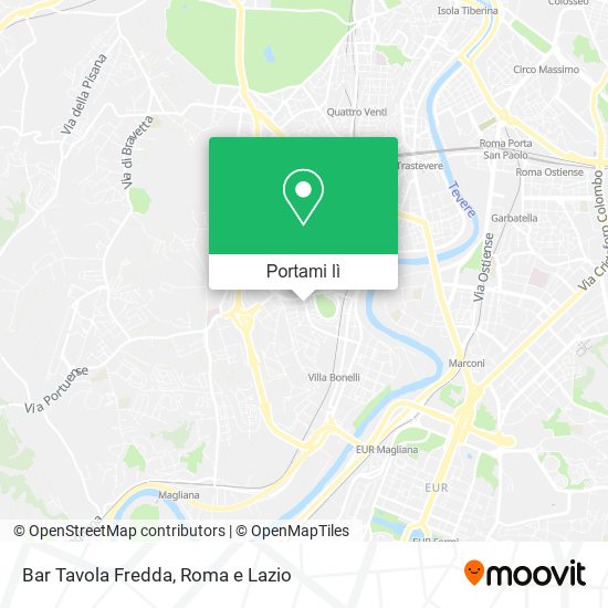 Mappa Bar Tavola Fredda