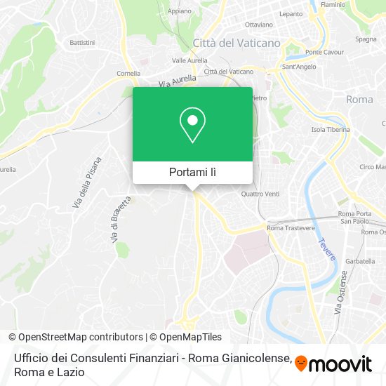 Mappa Ufficio dei Consulenti Finanziari - Roma Gianicolense