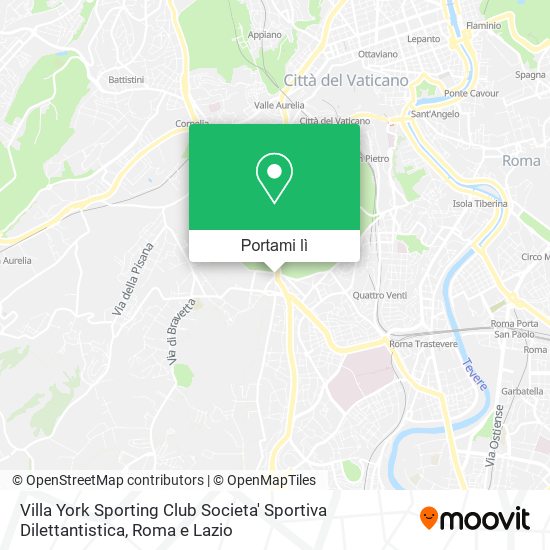 Mappa Villa York Sporting Club Societa' Sportiva Dilettantistica