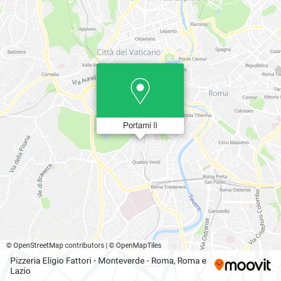 Mappa Pizzeria Eligio Fattori - Monteverde - Roma