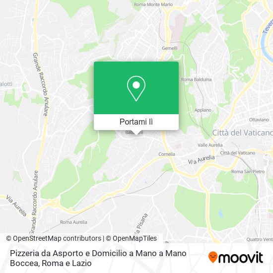 Mappa Pizzeria da Asporto e Domicilio a Mano a Mano Boccea