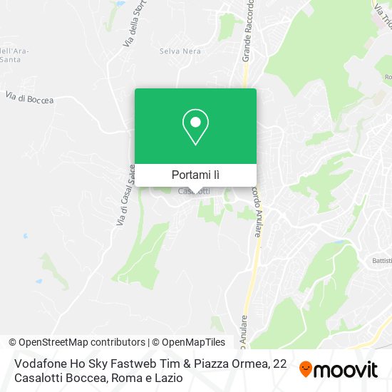 Mappa Vodafone Ho Sky Fastweb Tim & Piazza Ormea, 22 Casalotti Boccea