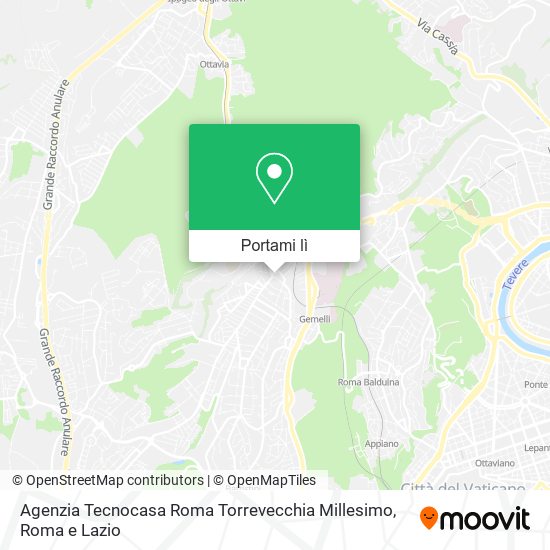 Mappa Agenzia Tecnocasa Roma Torrevecchia Millesimo
