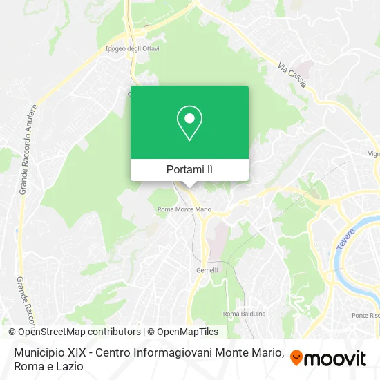 Mappa Municipio XIX - Centro Informagiovani Monte Mario