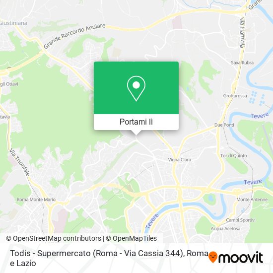 Mappa Todis - Supermercato (Roma - Via Cassia 344)