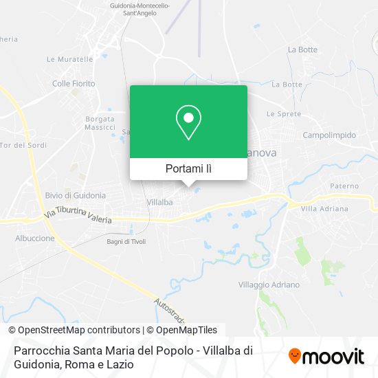 Mappa Parrocchia Santa Maria del Popolo - Villalba di Guidonia