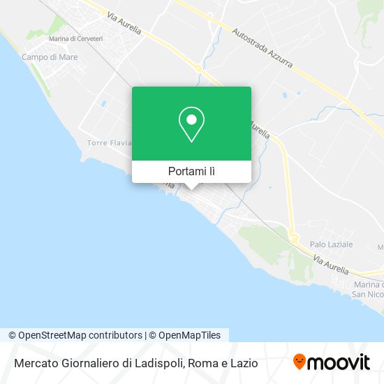 Mappa Mercato Giornaliero di Ladispoli