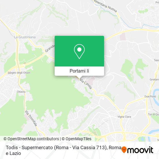 Mappa Todis - Supermercato (Roma - Via Cassia 713)