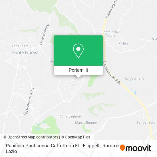 Mappa Panificio Pasticceria Caffetteria F.lli Filippelli
