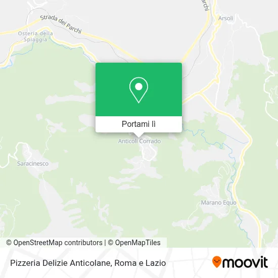 Mappa Pizzeria Delizie Anticolane