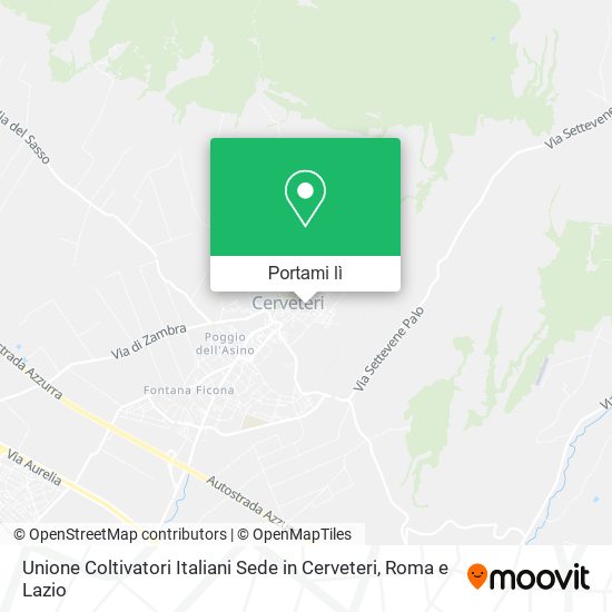 Mappa Unione Coltivatori Italiani Sede in Cerveteri