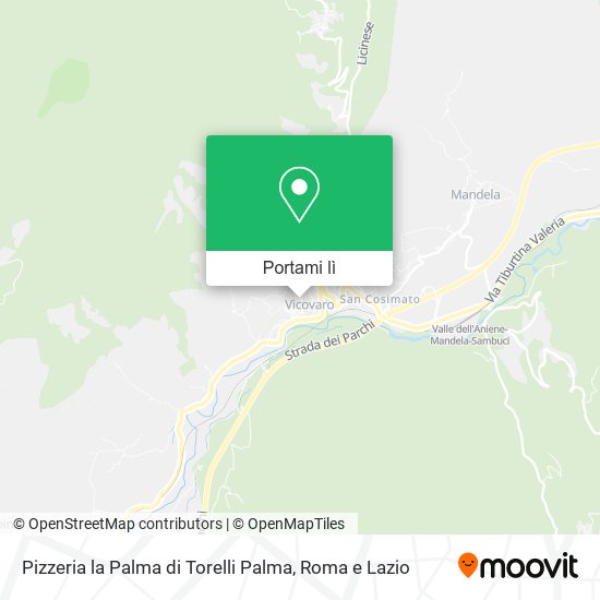 Mappa Pizzeria la Palma di Torelli Palma