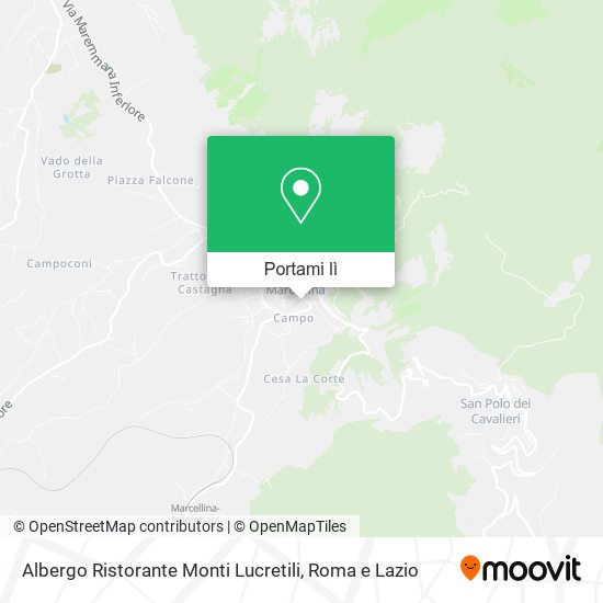 Mappa Albergo Ristorante Monti Lucretili