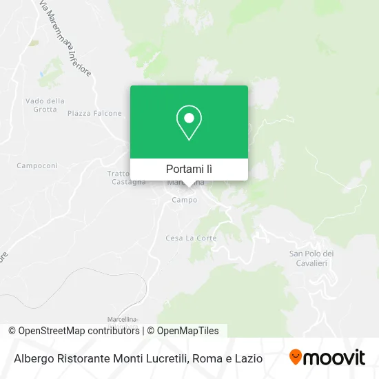 Mappa Albergo Ristorante Monti Lucretili
