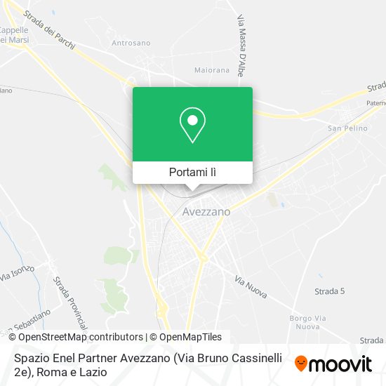 Mappa Spazio Enel Partner Avezzano (Via Bruno Cassinelli 2e)