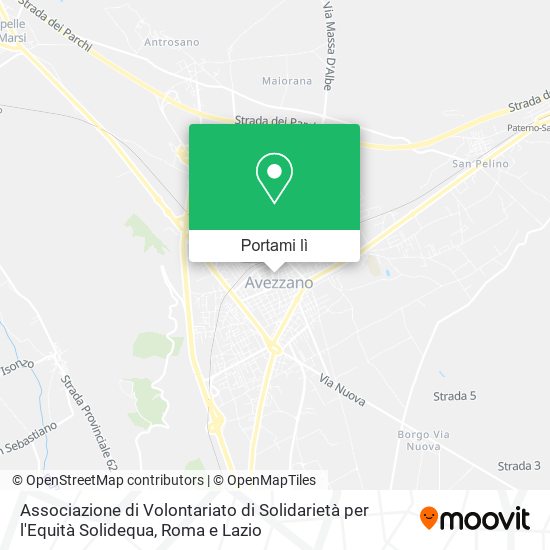 Mappa Associazione di Volontariato di Solidarietà per l'Equità Solidequa