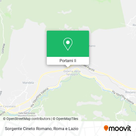 Mappa Sorgente Cineto Romano