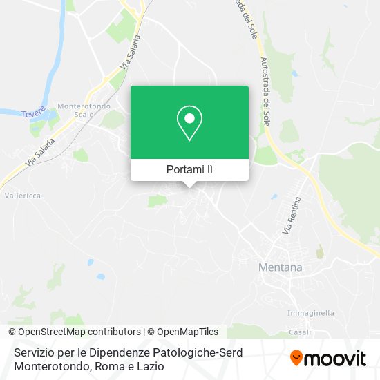Mappa Servizio per le Dipendenze Patologiche-Serd Monterotondo