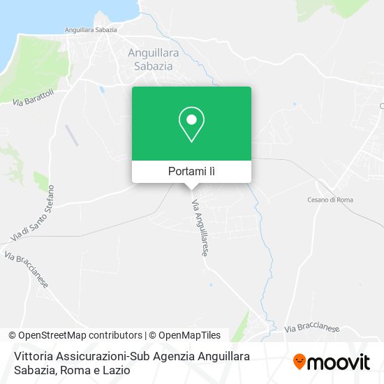 Mappa Vittoria Assicurazioni-Sub Agenzia Anguillara Sabazia