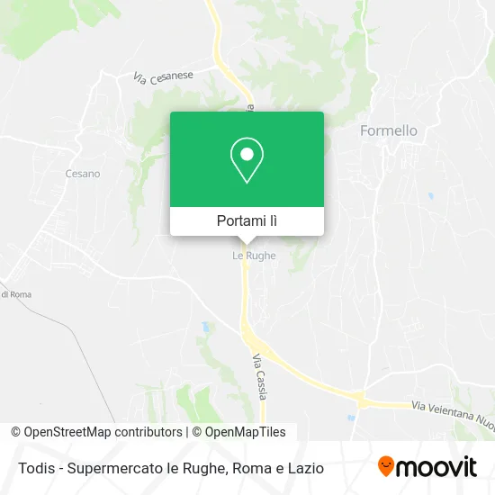 Mappa Todis - Supermercato le Rughe