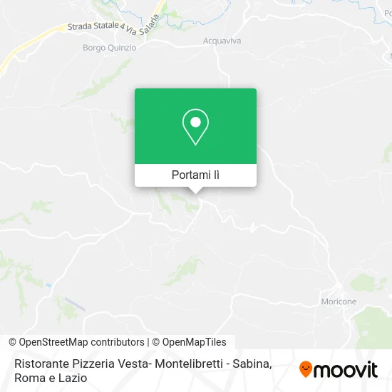 Mappa Ristorante Pizzeria Vesta- Montelibretti - Sabina