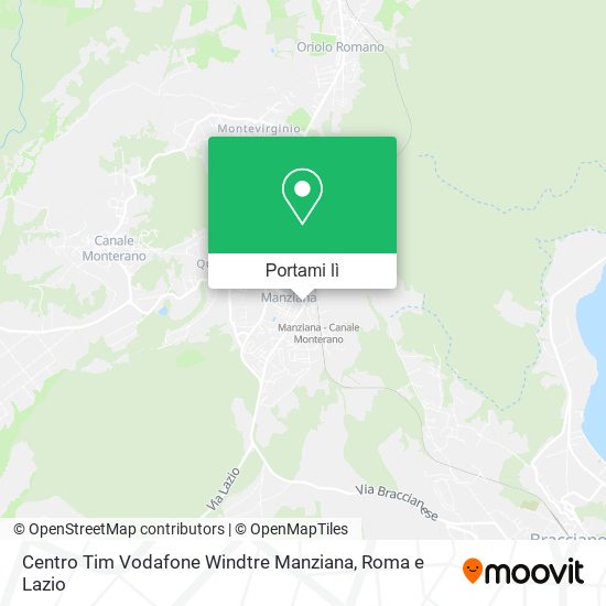 Mappa Centro Tim Vodafone Windtre Manziana