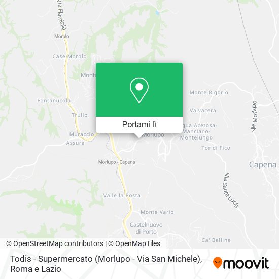 Mappa Todis - Supermercato (Morlupo - Via San Michele)