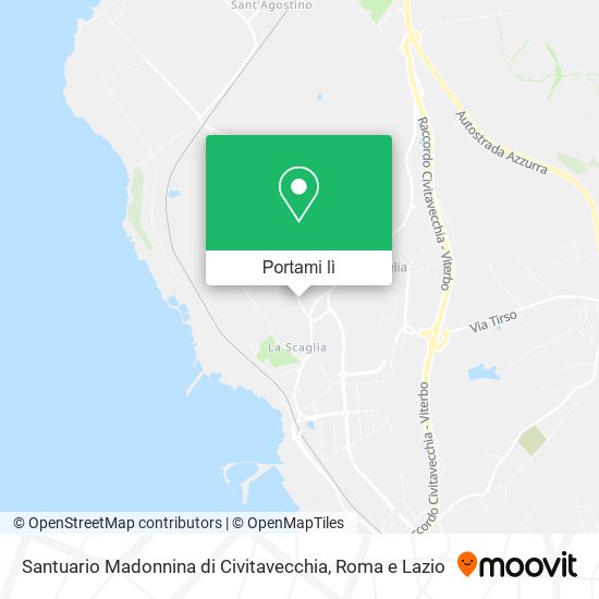 Mappa Santuario Madonnina di Civitavecchia