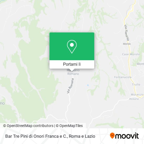 Mappa Bar Tre Pini di Onori Franca e C.