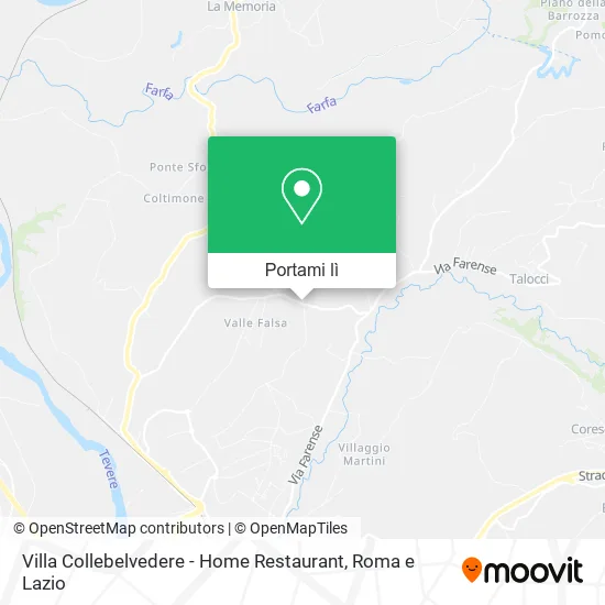 Mappa Villa Collebelvedere - Home Restaurant