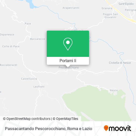 Mappa Passacantando Pescorocchiano