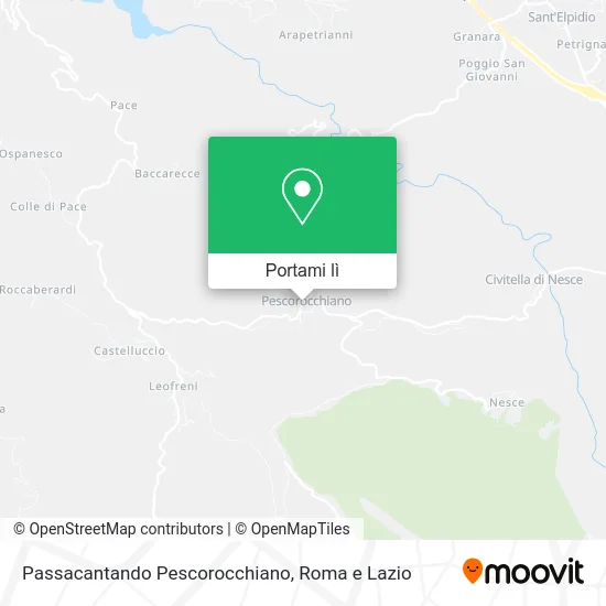Mappa Passacantando Pescorocchiano