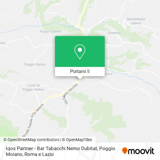 Mappa Iqos Partner - Bar Tabacchi Nemo Dubitat, Poggio Moiano