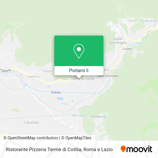 Mappa Ristorante Pizzeria Terme di Cotilia