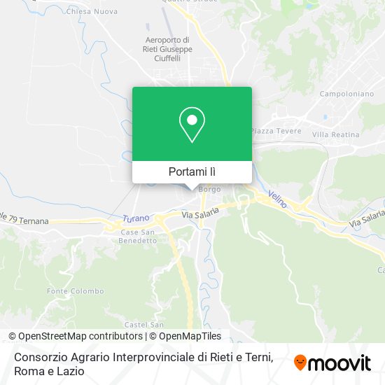 Mappa Consorzio Agrario Interprovinciale di Rieti e Terni