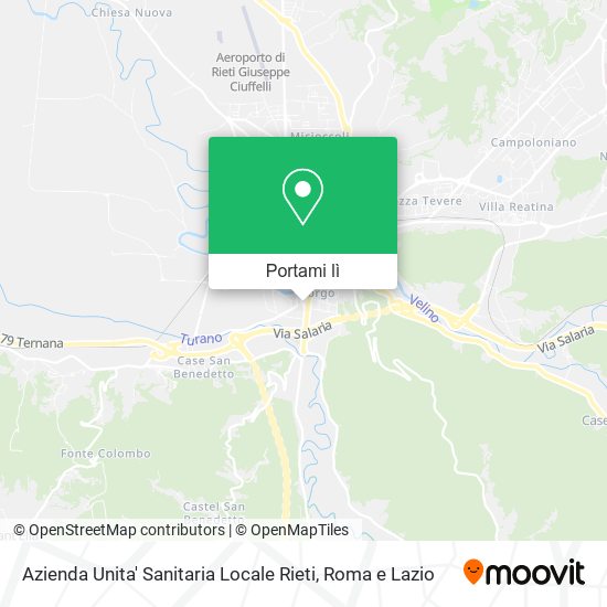 Mappa Azienda Unita' Sanitaria Locale Rieti