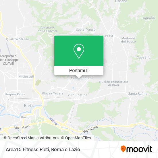 Mappa Area15 Fitness Rieti