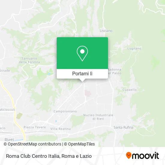 Mappa Roma Club Centro Italia