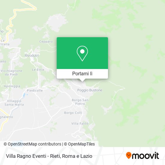 Mappa Villa Ragno Eventi - Rieti