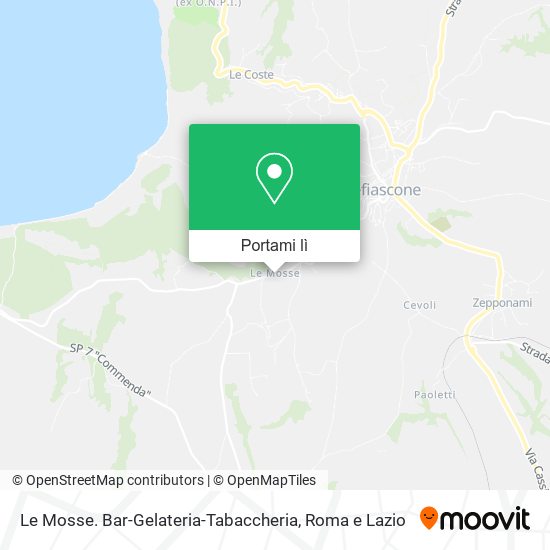 Mappa Le Mosse. Bar-Gelateria-Tabaccheria