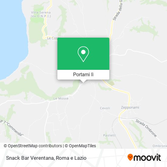 Mappa Snack Bar Verentana