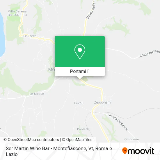 Mappa Ser Martin Wine Bar - Montefiascone, Vt