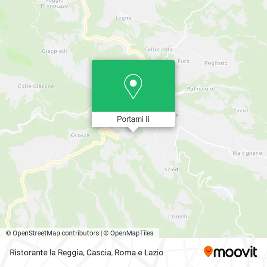 Mappa Ristorante la Reggia, Cascia