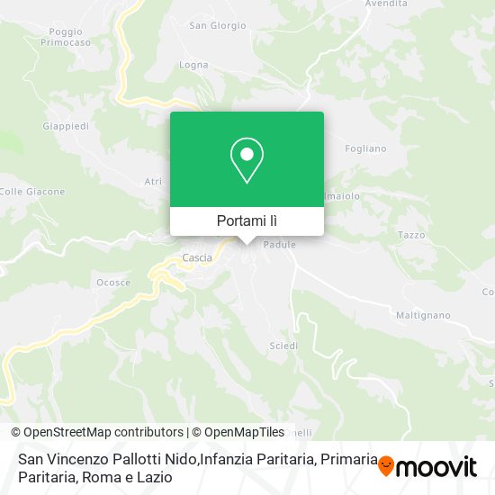Mappa San Vincenzo Pallotti Nido,Infanzia Paritaria, Primaria Paritaria