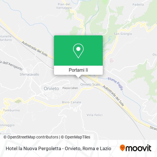 Mappa Hotel la Nuova Pergoletta - Orvieto