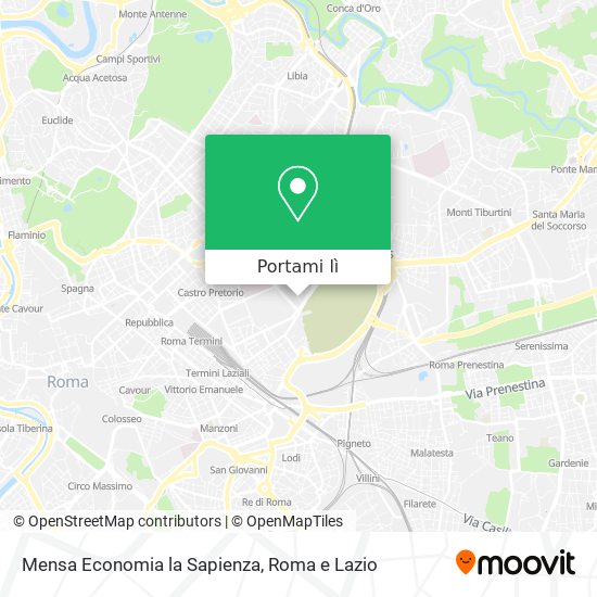 Mappa Mensa Economia la Sapienza