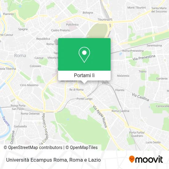 Mappa Università Ecampus Roma